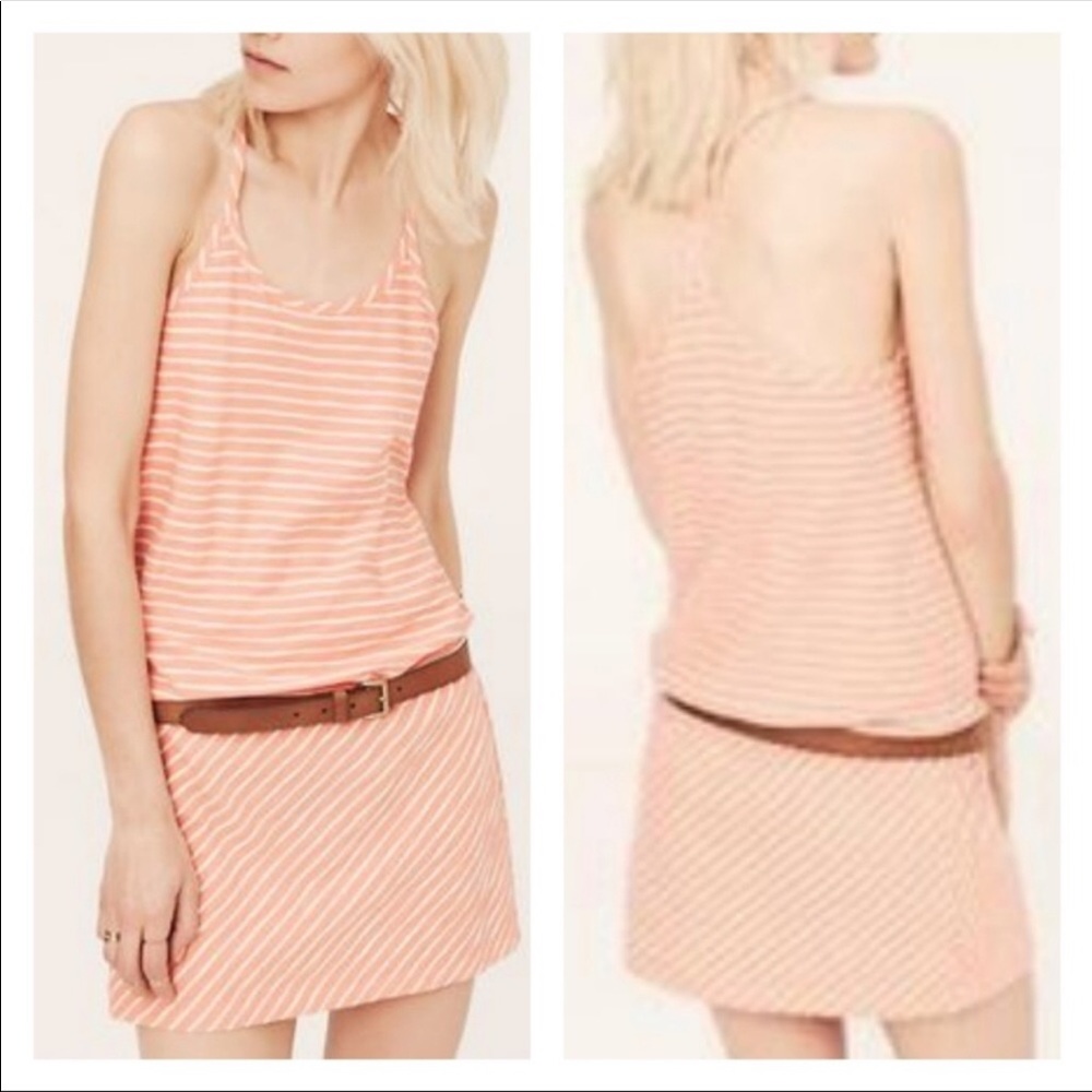 Lou & Grey Loft orange and white stripe dress
